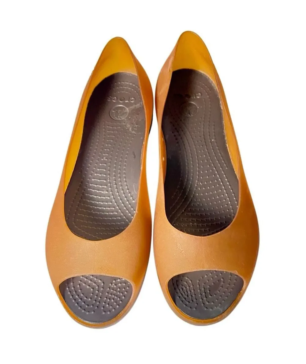 CROCS Women's Carlie Flat Size 8  Rubber Jelly Open Toe Slip On Shoe